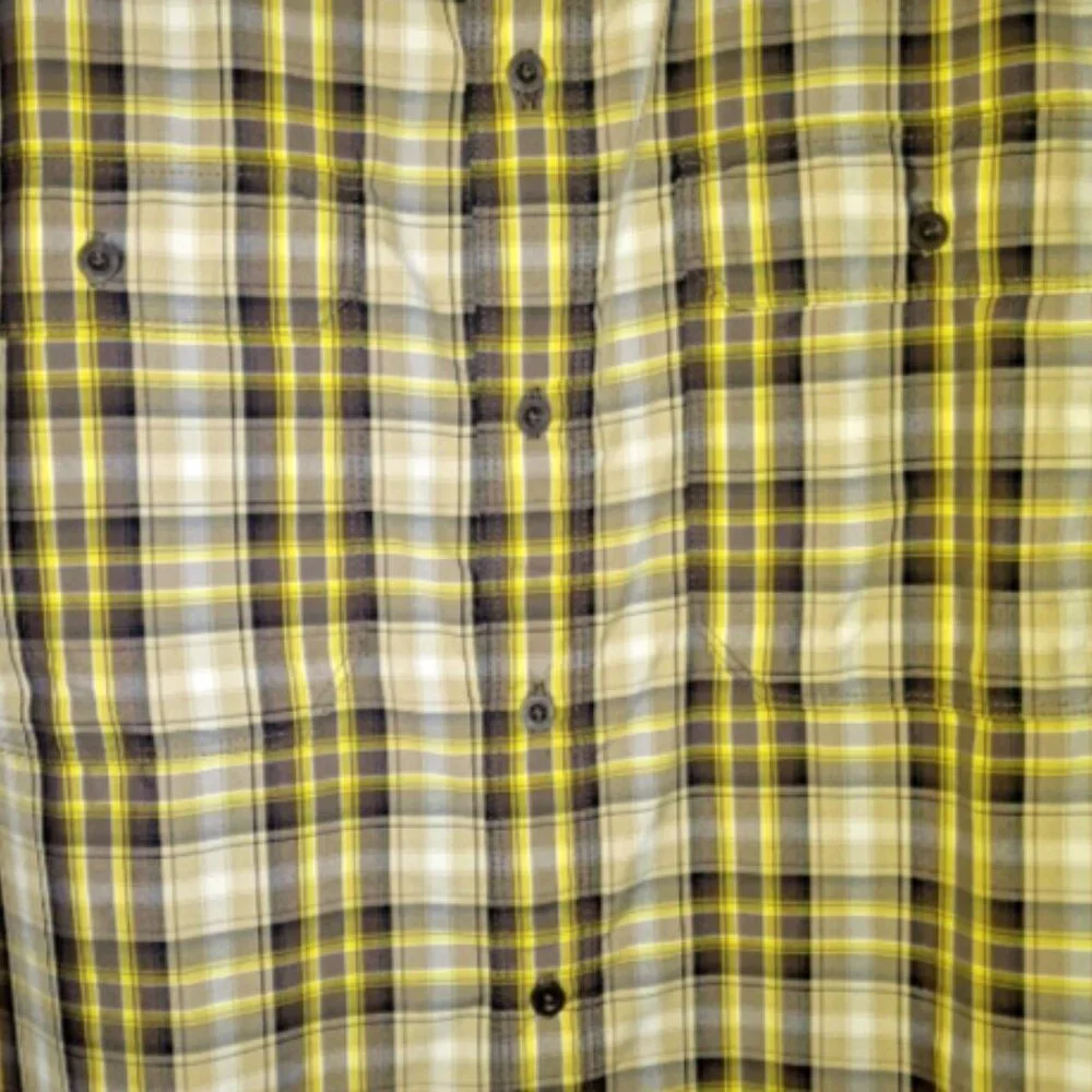 The North Face Men's Plaid Button Up Shirt XL Short Sleeve 2 Pocket Outdoor EUC